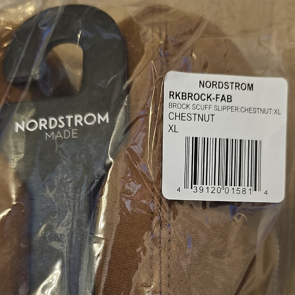 NWT Nordstrom Rack Mens Brock Faux Fur Lined Scuff Slipper Chestnut X-Large - Picture 6 of 12